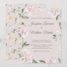 Peony Floral Mauve Casamentos Convites