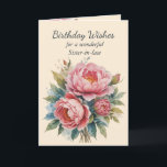 Peony Flower Buquê Cartões de Aniversário Sister-i<br><div class="desc">O Buquê da Flor de Buquê de Peony para o seu dentro de aniversário da Irmã,  inclui: Que você possa ser banhado com o amor e a alegria de Deus no seu dia especial e todos os dias</div>