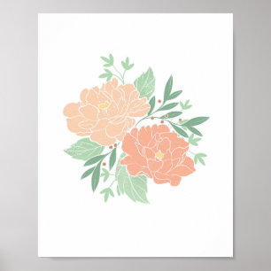 Peony Peonies Floral Boho Flower Impressão