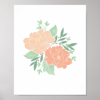 Peony Peonies Floral Boho Flower Impressão