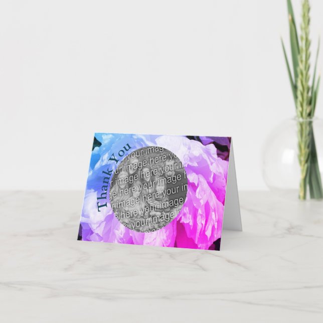 Peony Personalizado Obrigado Cartão com fotos (Frente)