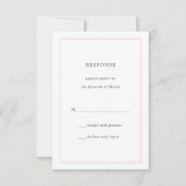 Peony Pink - Resposta de Casamento Bordado RSVP