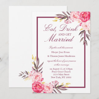 Peony Romance Convite de casamento