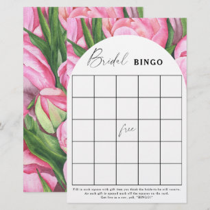 Peony rosa - jogo de bingo Chá de panela