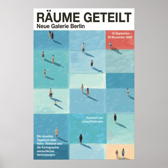 People in Grid Spaces Poster - Modern German (Frente)