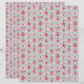 Peppermint Candy Baubles Scrapbook Paper