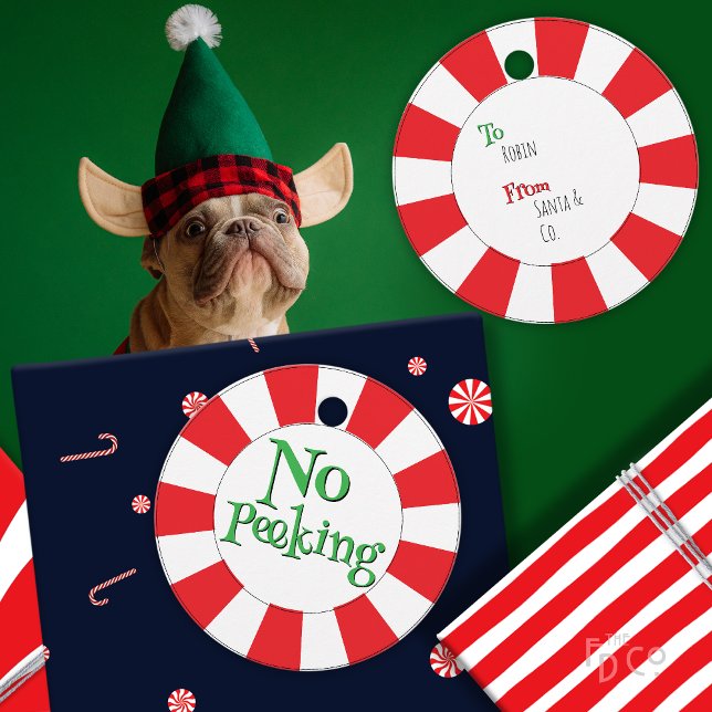 Peppermint Candy No Peeking! Etiqueta de presente  (Criador carregado)