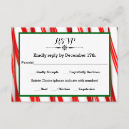 Peppermint Stripe Christmas - RSVP Response Card