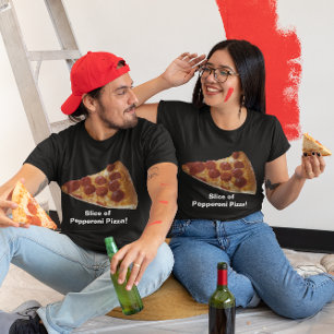 Pepperoni Pizza Fatia Camisa Escura