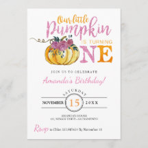 Pequena abóbora Primeiro Cartão de Aniversário