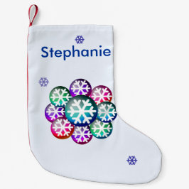 Pequena Adicione um Meia de Natal Floco de Neve Nome