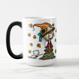 Pequena Andorinha Bruxa Fofa e Caneca Mágica de Ga