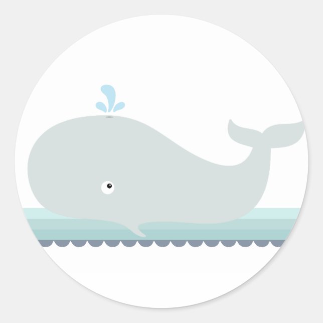Pequena Baleia {Teal} | Adesivos (Frente)