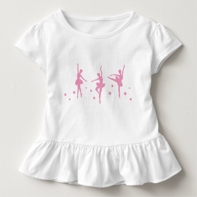 Pequena Ballerinas Ruffled Toddler T-Shirt (Frente)