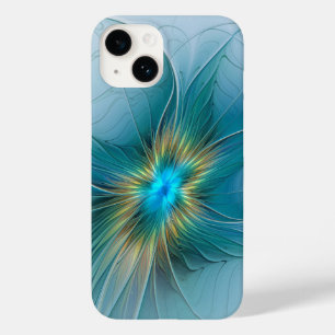 Pequena Beleza Arte Fractal Flor Azul Moderno Dour