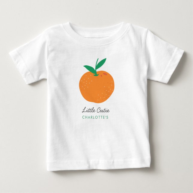 Pequena Camisa De Bebê Laranja Cute (Frente)