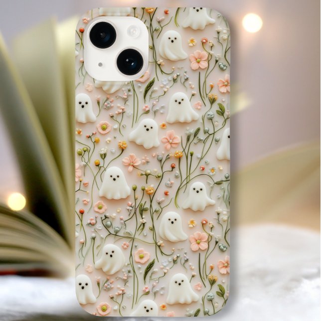 Pequena Capa de telefone 3D Floral Fantasma (Criador carregado)