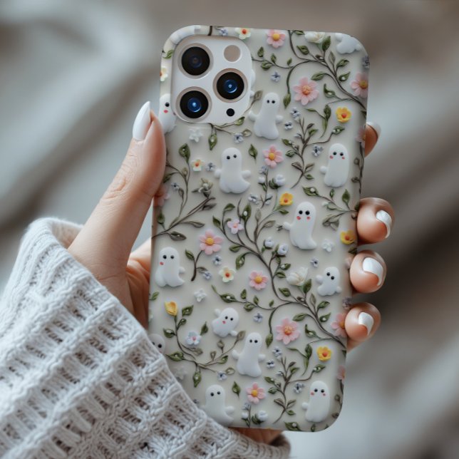 Pequena Capa de telefone 3D Floral Fantasma (Criador carregado)