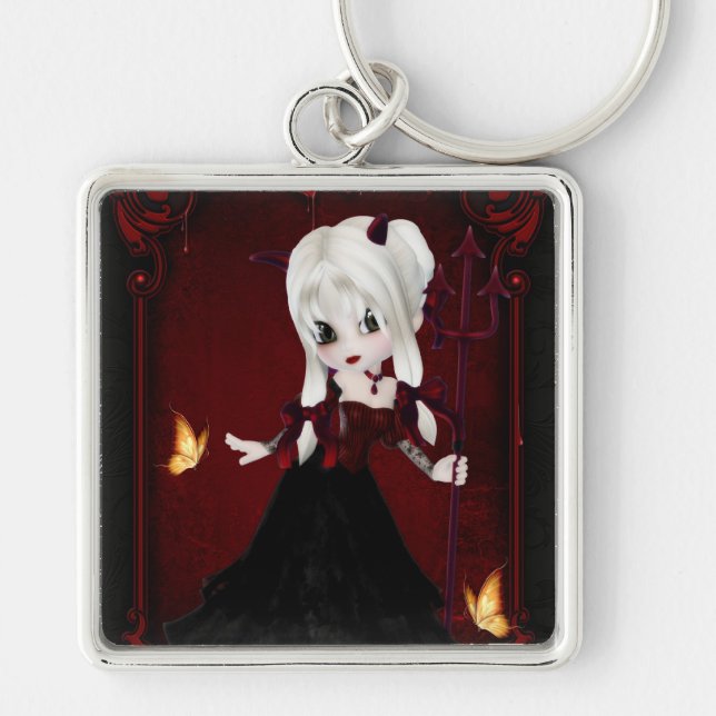 Pequena Cookie Devil Girl Design 2 Chaveiro (Frente)