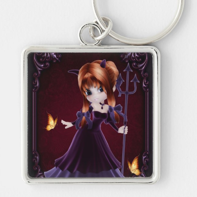 Pequena Cookie Devil Girl Design 5 Chaveiro (Frente)