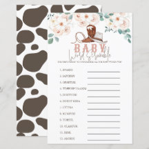 Pequena Cowgirl Floral Western Bebê Jogo de Palavr