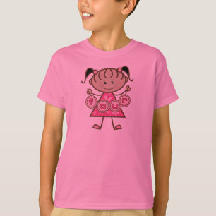 Pequena Garota 4º Aniversário Camisetas e presente