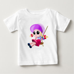 Pequena Garota Balançando Camiseta - Pintura Feli