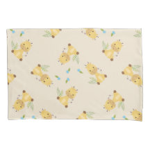 Pequena girafa fofa floral marrom