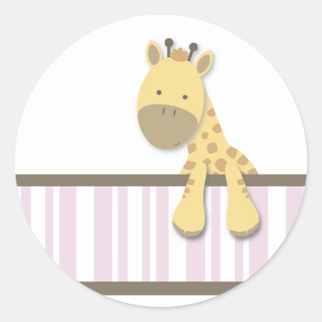Pequena Girafa {Rosa} | Autocolantes (Frente)