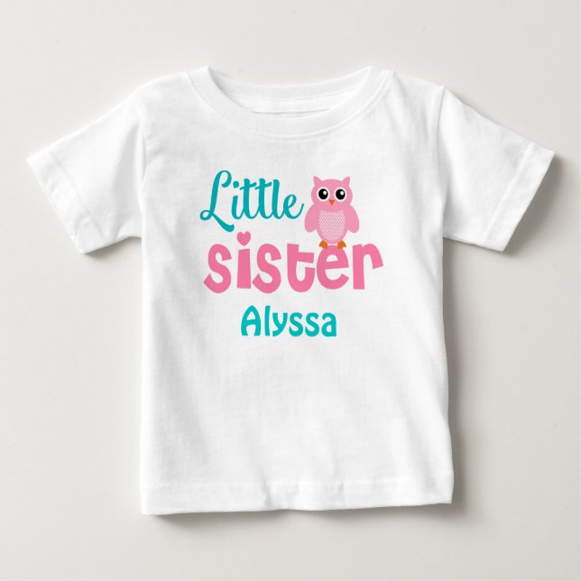 Pequena Irmã Cor-de-rosa Camisa personalizada (Frente)