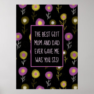 Pequena Irmã Escura Padrão Botânico Poster