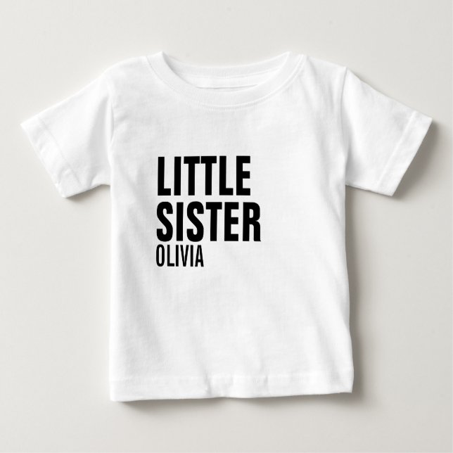 Pequena Irmã Personalizada Camiseta de Bebê (Frente)
