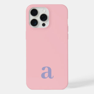 Pequena Letra Monograma Rosa e Azul Minimalista