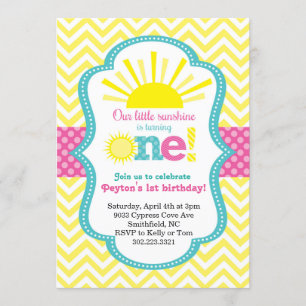 Pequena luz do Sol Primeiro Convite de aniversário