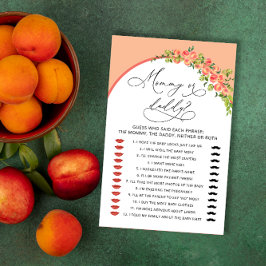 Pequena Mamãe de pêssego ou jogo de Chá de fraldas