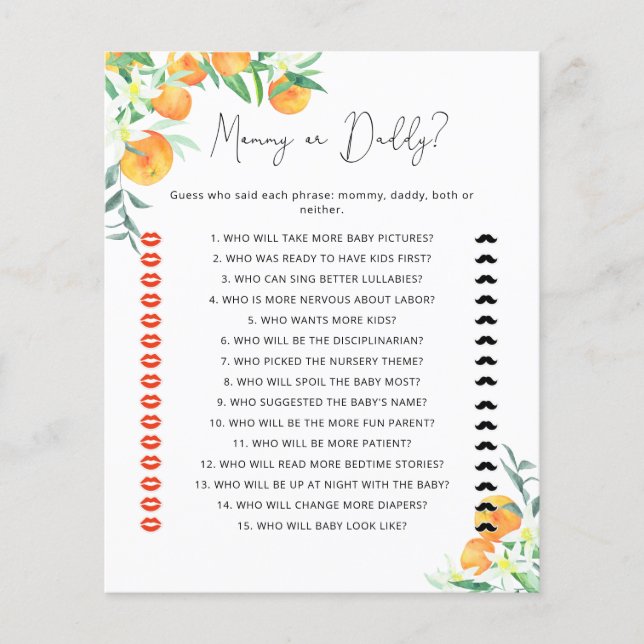 Pequena mamãe ou jogo de chá de fraldas (Frente)