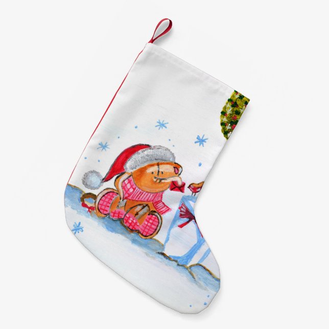 Pequena Meia de Natal Alegre  (Frente (Pendurada))