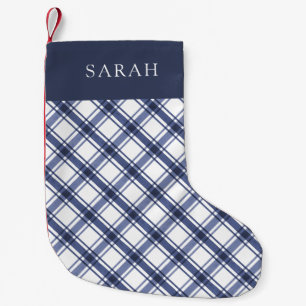 Pequena Meia de Natal Azul e Branco