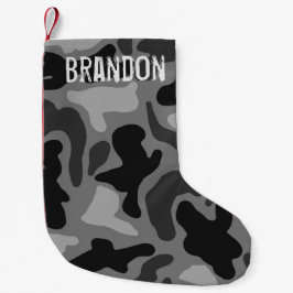 Pequena Meia de Natal Black Camo Grunge Nome