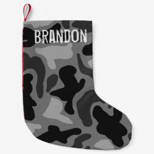 Pequena Meia de Natal Black Camo Grunge Nome