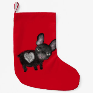 Pequena Meia de Natal cachorrinho preto fofo.