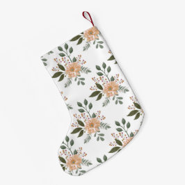 Pequena Meia de Natal com Estampa Floral