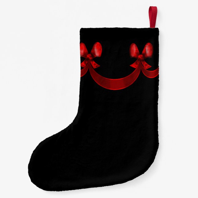 Pequena Meia de Natal com Laço Vermelho Chic (Verso)