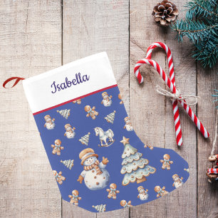 Pequena Meia de Natal com padrão fofo de Natal
