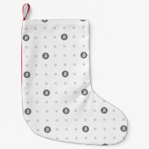 Meia de Natal com Pontos Bitcoin Polka (Pequena)