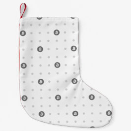 Pequena Meia de Natal com Pontos Bitcoin Polka (Pequena)