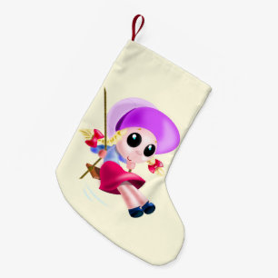 Pequena Meia de Natal da Garota Balançando