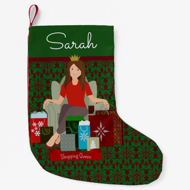 Pequena Meia de Natal da Rainha Comprista Morena (Frente)