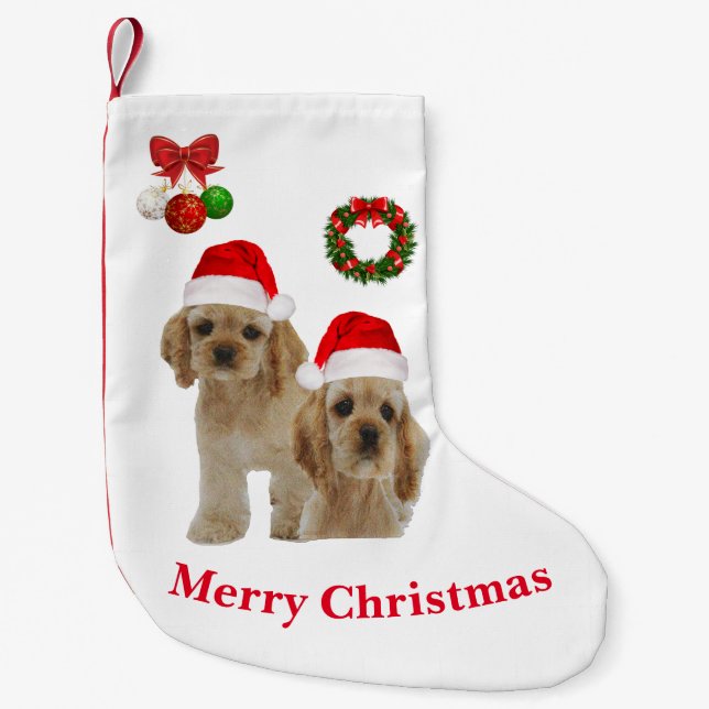 Pequena Meia de Natal de Cachorro (Frente)