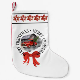 Pequena Meia de Natal de Caminhonete Vermelha